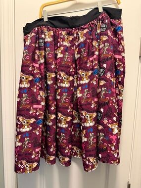 Unique Vintage Gremlins Printed swing Skirt